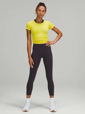 Lululemon Wunder Train High-Rise Crop 23 Black Granite – Size 8 Yoga Athletic